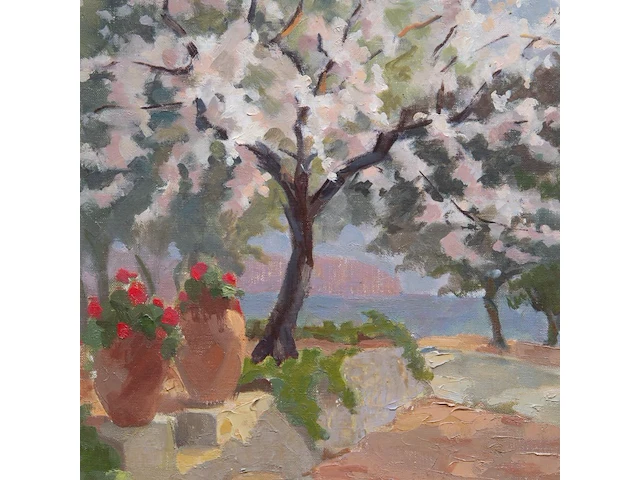 Ellen de tombay (1918-1998), two flower still lifes and a landscape, oil on canvas smallest 36 x 27 cm. (14.16 x 10.63 in.), biggest 65 x 55 cm. (25.58 x 21.64 in.) - afbeelding 4 van  17