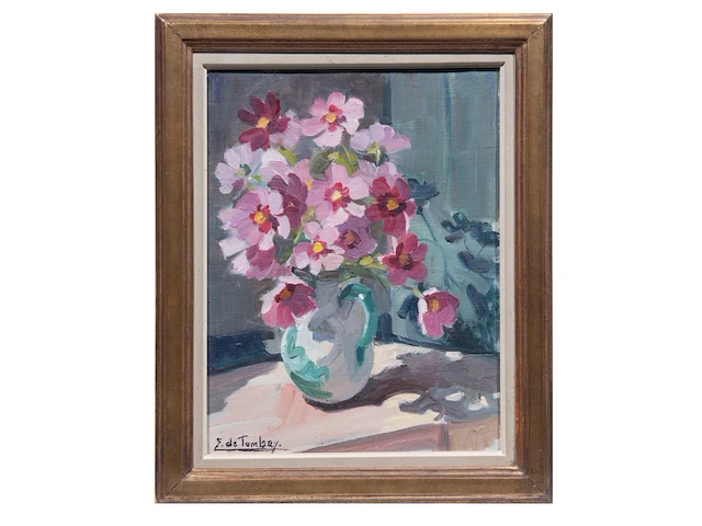 Ellen de tombay (1918-1998), two flower still lifes and a landscape, oil on canvas smallest 36 x 27 cm. (14.16 x 10.63 in.), biggest 65 x 55 cm. (25.58 x 21.64 in.) - afbeelding 6 van  17