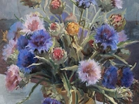 Ellen de tombay (1918-1998), two flower still lifes and a landscape, oil on canvas smallest 36 x 27 cm. (14.16 x 10.63 in.), biggest 65 x 55 cm. (25.58 x 21.64 in.) - afbeelding 10 van  17