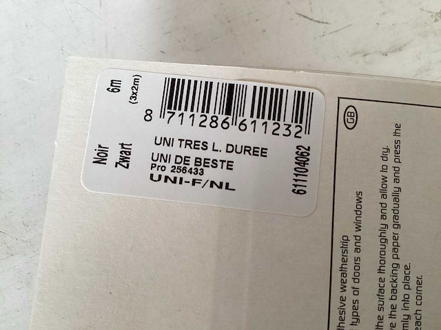 Ellen tochtband, zwart, rol 6 meter (120x) - afbeelding 6 van  6