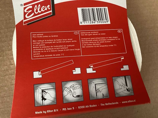 Ellen zelfklevend tochtband schuim 12x6mm, 9 meter (600x) - afbeelding 7 van  8