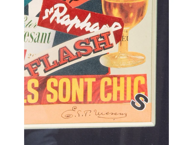 E.l.t. mesens (1903-1971), ‘ils sont chic’, collage, 1962 34 x 24 cm. (13.39 x 9.44 in.), frame: 51.5 x 41.5 cm. (20.28 x 16.33 in.) - afbeelding 4 van  4
