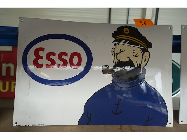 Emaille bord esso & kapitein haddock - afbeelding 1 van  4