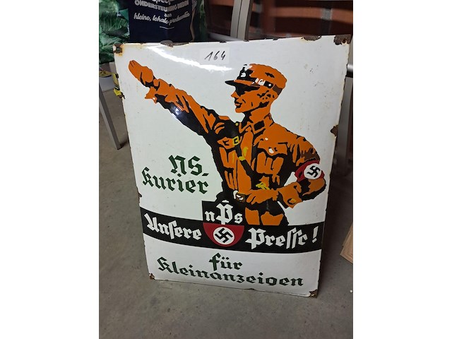 Emaille bord gebogen hitler h 590 mm b 450 mm - afbeelding 1 van  4