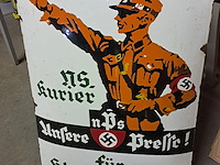 Emaille bord gebogen hitler h 590 mm b 450 mm - afbeelding 1 van  4