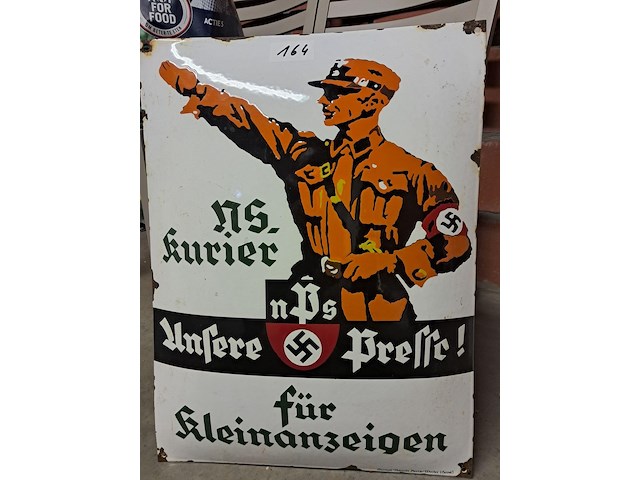 Emaille bord gebogen hitler h 590 mm b 450 mm - afbeelding 4 van  4
