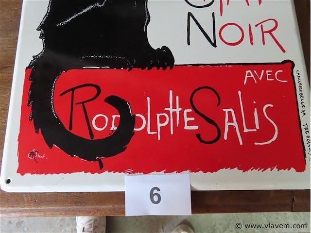 Emaille bord "tournée du chat noir" - afbeelding 3 van  4