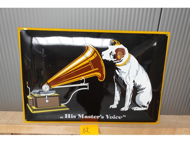 Emaille master's voice - afbeelding 1 van  1