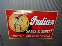 Emaille reclamebord indian sales & service - afbeelding 1 van  1