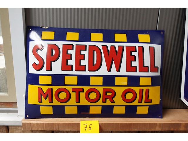 Emaille reclamebord speedwell motor oil - afbeelding 1 van  2