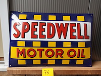 Emaille reclamebord speedwell motor oil - afbeelding 1 van  2