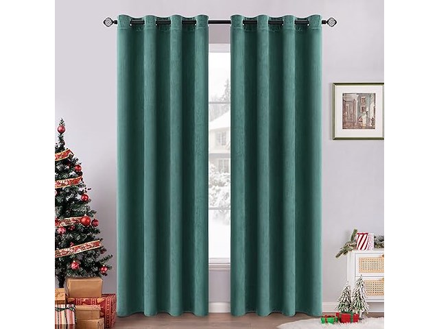 Emema verduisteringsgordijnen (donkergroen) - afbeelding 1 van  4