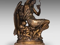 Émile andré boisseau (1842-1923), 'le crépuscule', patinated bronze on an onyx base, casted by thiebaut frères, paris the bronze: 42 cm. (16.53 in.), including the marble base: 46.5 cm. (18.30 in.)