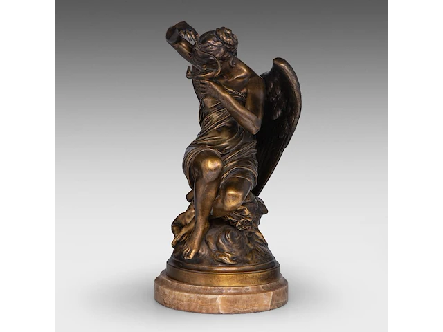 Émile andré boisseau (1842-1923), 'le crépuscule', patinated bronze on an onyx base, casted by thiebaut frères, paris the bronze: 42 cm. (16.53 in.), including the marble base: 46.5 cm. (18.30 in.) - afbeelding 4 van  10
