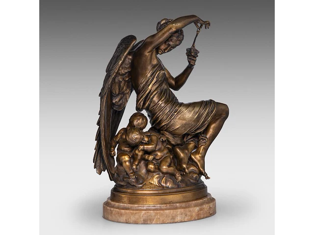 Émile andré boisseau (1842-1923), 'le crépuscule', patinated bronze on an onyx base, casted by thiebaut frères, paris the bronze: 42 cm. (16.53 in.), including the marble base: 46.5 cm. (18.30 in.) - afbeelding 7 van  10