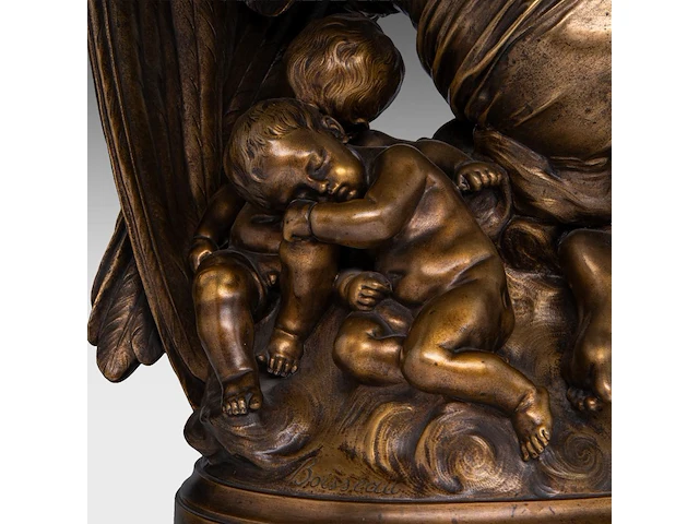 Émile andré boisseau (1842-1923), 'le crépuscule', patinated bronze on an onyx base, casted by thiebaut frères, paris the bronze: 42 cm. (16.53 in.), including the marble base: 46.5 cm. (18.30 in.) - afbeelding 9 van  10