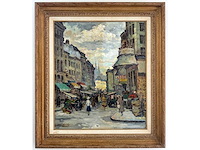 Émile baes - parijse straatscène - olie op doek - 70x60 cm