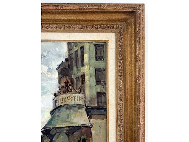 Émile baes - parijse straatscène - olie op doek - 70x60 cm - afbeelding 6 van  9