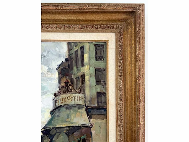 Émile baes - parijse straatscène - olie op doek - 70x60 cm - afbeelding 6 van  9