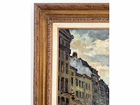 Émile baes - parijse straatscène - olie op doek - 70x60 cm - afbeelding 7 van  9