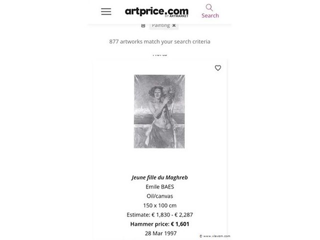 Emile baes (1879-1954) "jeune fille du maghreb" - afbeelding 5 van  11