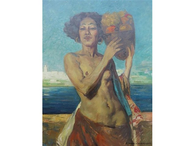 Emile baes (1879-1954) "jeune fille du maghreb" - afbeelding 10 van  11