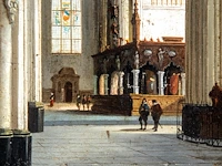 Emile de cauwer (1828-1873), interior of a church, 1853, oil on panel 27 x 23.5 cm. (10.63 x 9 1/4 in.), frame: 54 x 49 cm. (21.26 x 19.28 in.) - afbeelding 5 van  6