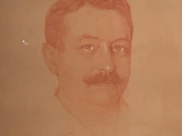 Emile deckers (1885-1968), the oval portrait of a man with a moustache, 1925, sanguine drawing on paper, heightened with white chalk 77 x 45 cm. (30.30 x 17.71 in.), frame: 87 x 55 cm. (34 1/4 x 21.64 in.) - afbeelding 5 van  5