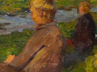 Emile walraevens (1879-1914), two boys sitting in the grass, 1903, oil on canvas 37 x 28 cm. (14.57 x 11.01 in.), frame: 50 x 58 cm. (19.67 x 22.82 in.) - afbeelding 6 van  6