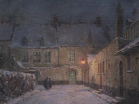Emmanuel viérin (1869-1954), evening view of a beguinage, oil on canvas 70 x 80 cm. (27.55 x 31 1/2 in.), frame: 73 x 83 cm. (28.73 x 32.67 in.)