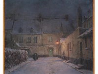 Emmanuel viérin (1869-1954), evening view of a beguinage, oil on canvas 70 x 80 cm. (27.55 x 31 1/2 in.), frame: 73 x 83 cm. (28.73 x 32.67 in.) - afbeelding 2 van  6