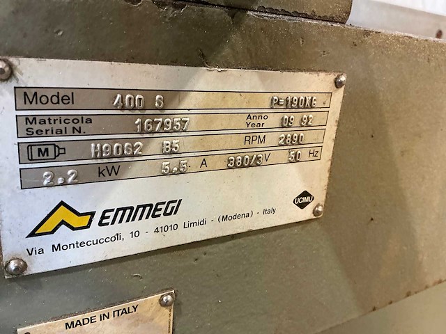 Emmegi 400s cirkelzaagmachine metaal - afbeelding 6 van  20