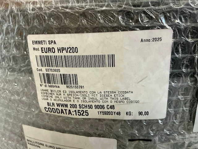 Emmeti euro hpv200 accumulatietank - afbeelding 3 van  4