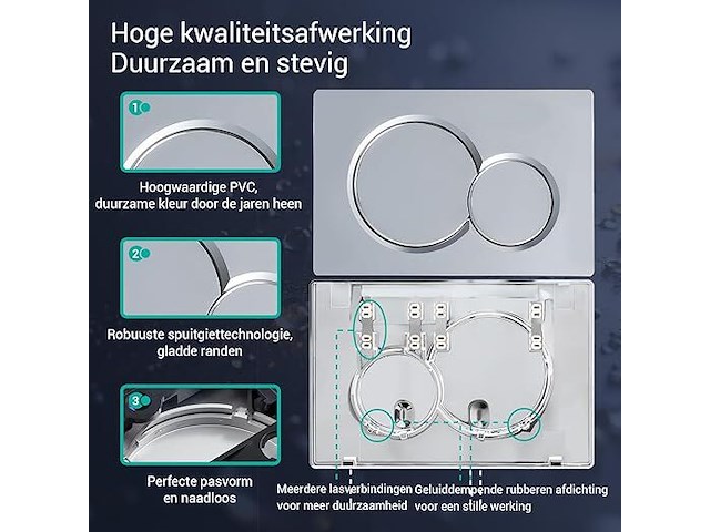 Empyreal toetsplaat voor wc chroom glanzend - afbeelding 1 van  3