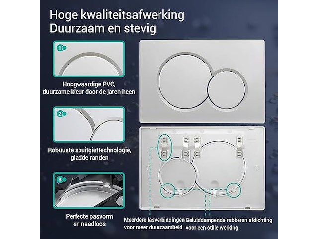 Empyreal wc bedieningsplaat zilvergrijs - afbeelding 3 van  4