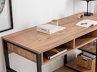 Emro bureau | 100% melamine | walnoot, zwart - afbeelding 4 van  5