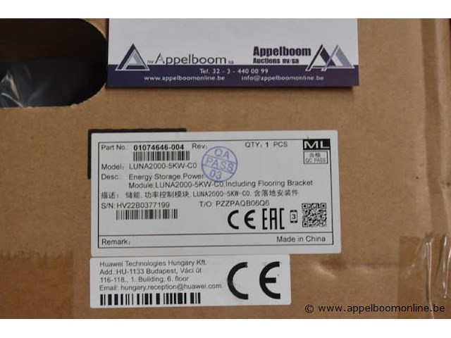 Energiemodule, huawei, luna2000-5kw-c0, 5kw, werking niet gekend - afbeelding 2 van  2