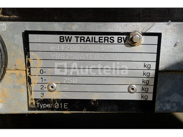 Enkelassige aanhanger -750 kg bw aanhangwagens 01e - afbeelding 3 van  11