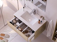 Enkele wastafelmeubel, 80 cm breed, eikenhouten look - afbeelding 3 van  3