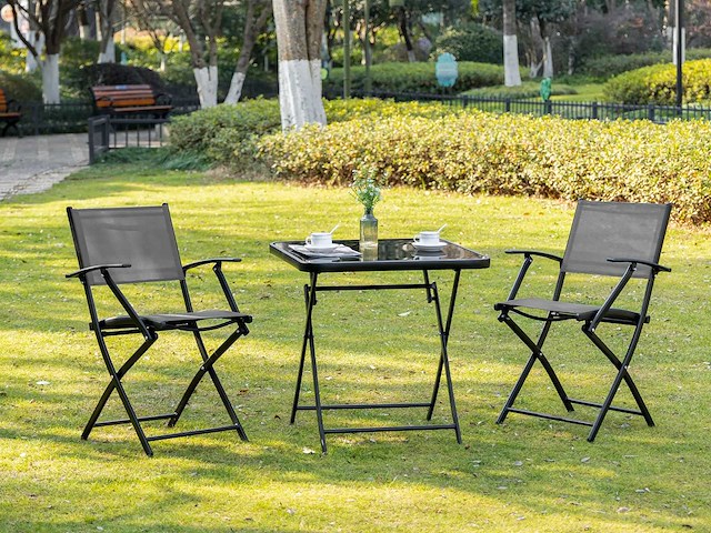 Ensemble de jardin pour 2 personnes pliant pour balcon 1 table+2 chaises - afbeelding 1 van  7