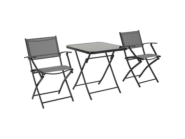 Ensemble de jardin pour 2 personnes pliant pour balcon 1 table+2 chaises - afbeelding 3 van  7