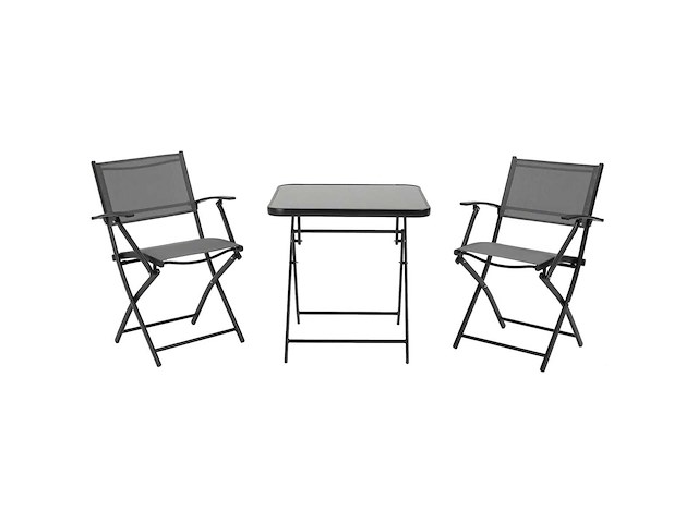 Ensemble de jardin pour 2 personnes pliant pour balcon 1 table+2 chaises - afbeelding 7 van  7