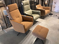 Enzo mistral cookie falster cognac relax zetel + voetbank - afbeelding 1 van  3