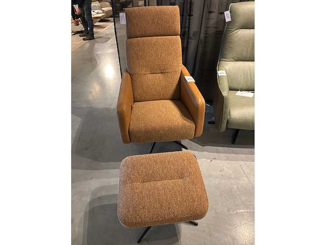 Enzo mistral cookie falster cognac relax zetel + voetbank - afbeelding 2 van  3