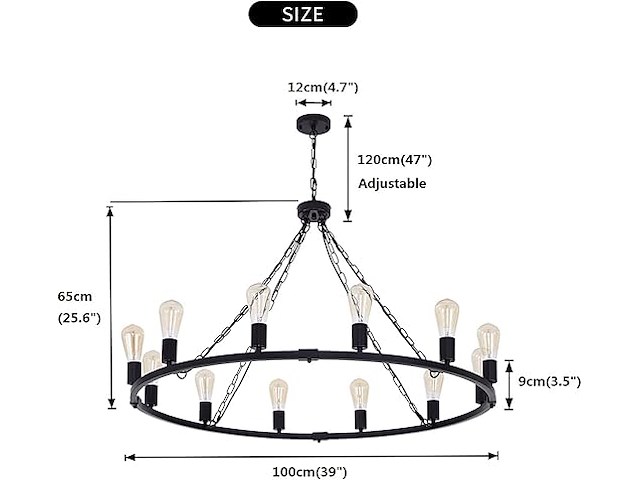 Eoodis rustieke kroonluchter - afbeelding 3 van  4