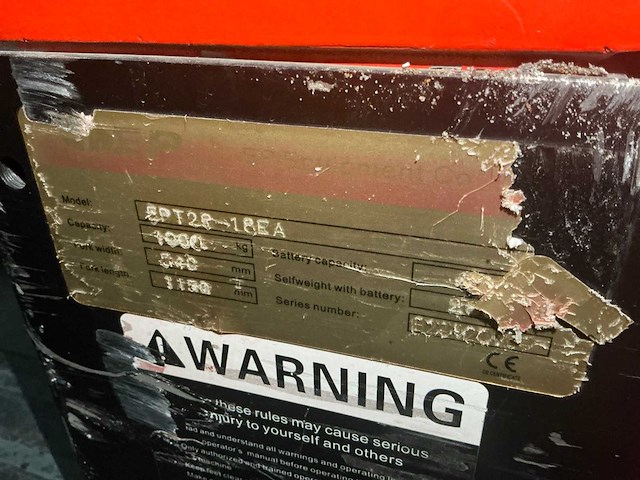 Ep equipment ept20-18e elektrische palletwagen - afbeelding 7 van  7