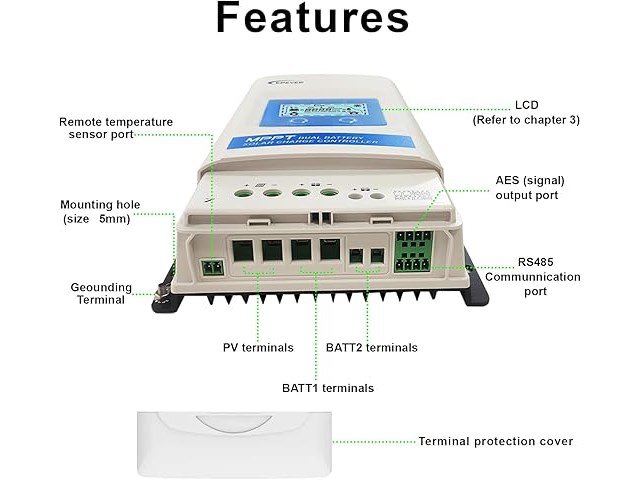 Epever 30a mppt solar charge controller - afbeelding 2 van  4