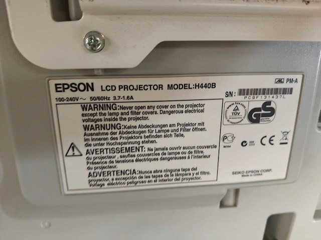 Epson - h440b - lcd projector / beamer (1006 uren) - afbeelding 9 van  10