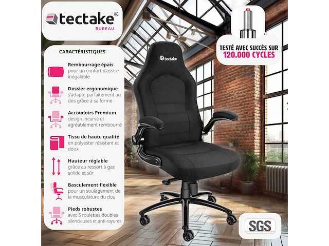 Ergonomische bureaustoel - noir - afbeelding 4 van  7