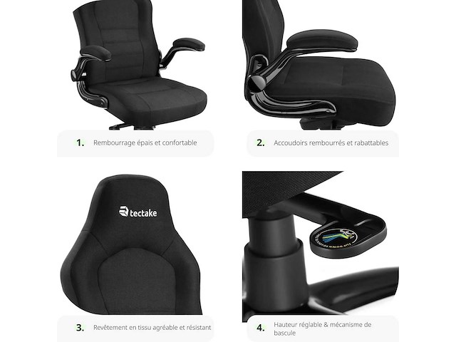 Ergonomische bureaustoel - noir - afbeelding 5 van  7